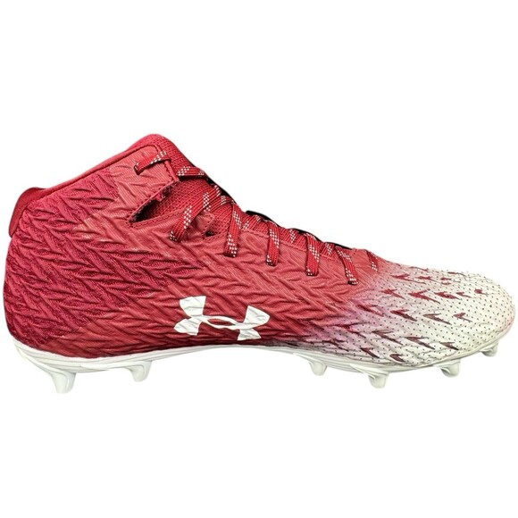 Under Armour Spotlight Clone 4 MC White Red Maroon Football Cleats Size 16 New - Picture 2 of 10